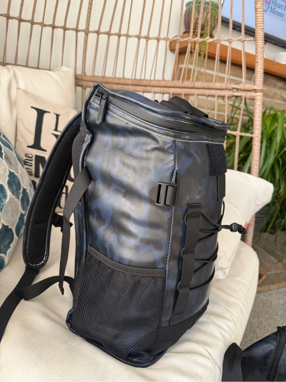 Duchamp Black & Slate Blue Camo matching Duffel and Backpack